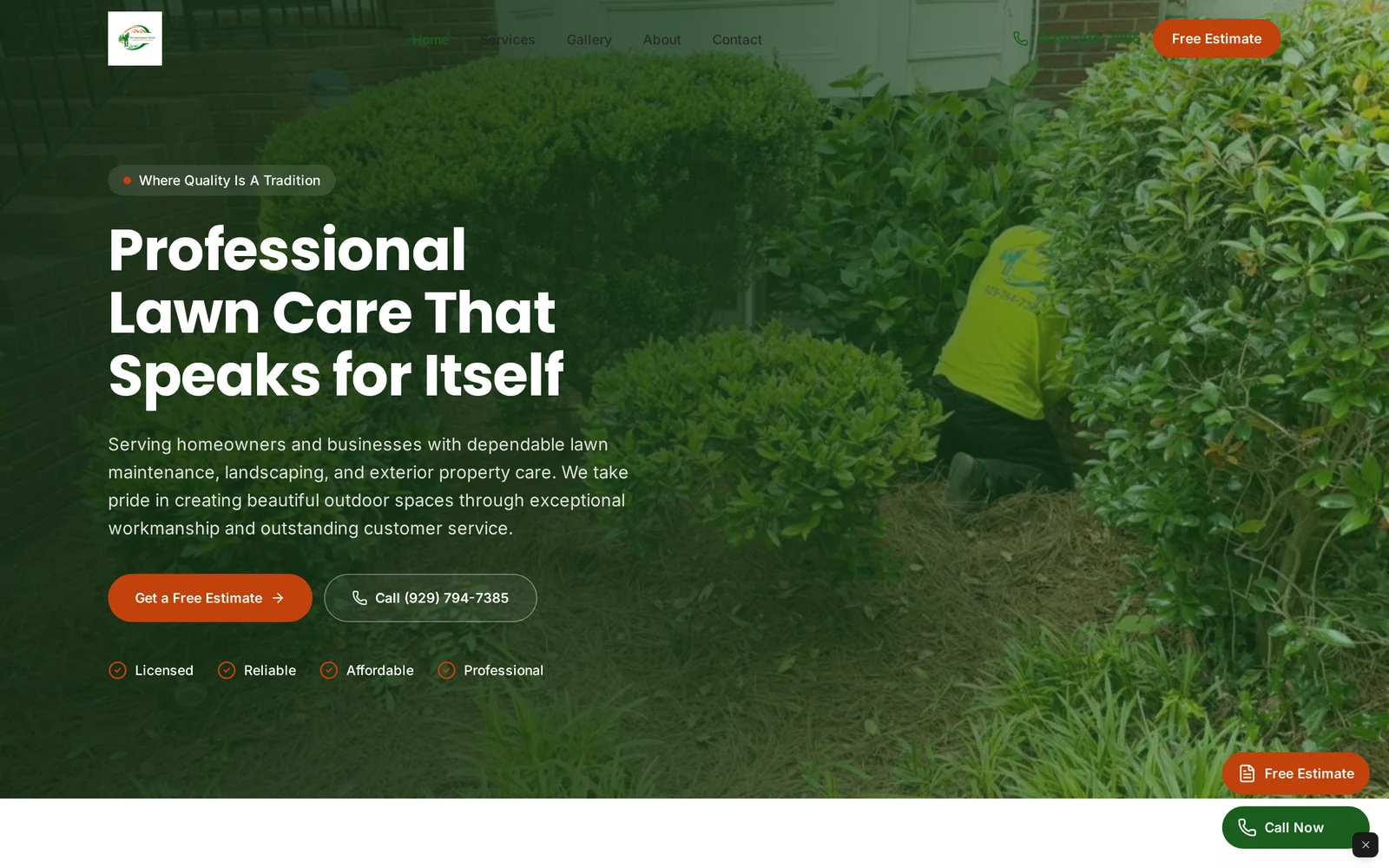 The Lawn Expert Kid LLC website screenshot